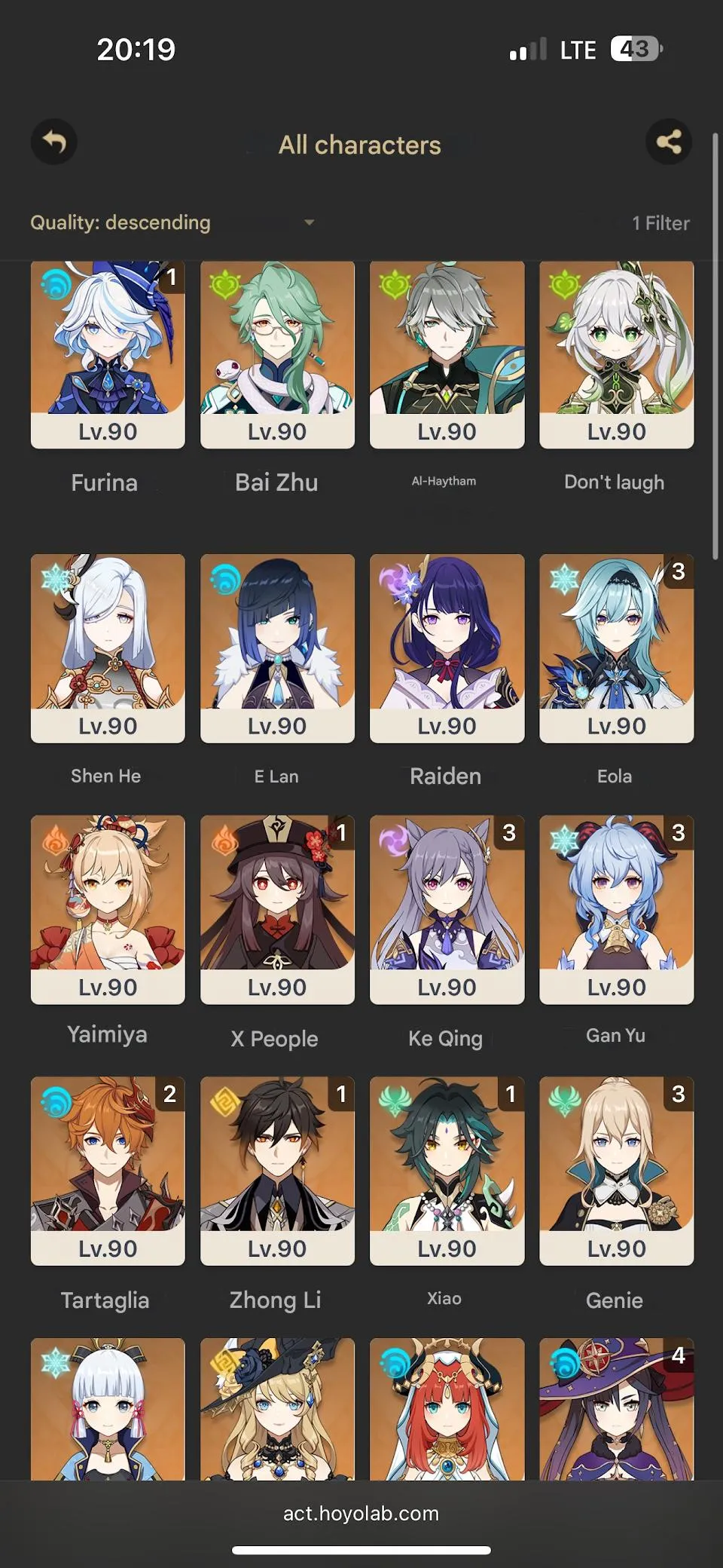 GI990 High-End AR59 77 LEG Account | GanYu C3 + Amos, Eula C3 + Song of Broken Pines, Tartaglia C2 + Polar Star, Xiao C1 